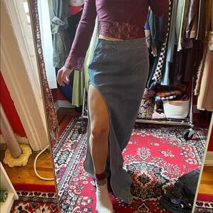 NWT: AFRM Denim Blue Pencil Skirt with High Slit